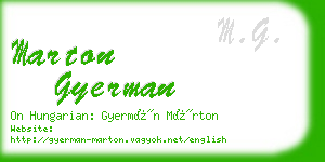 marton gyerman business card